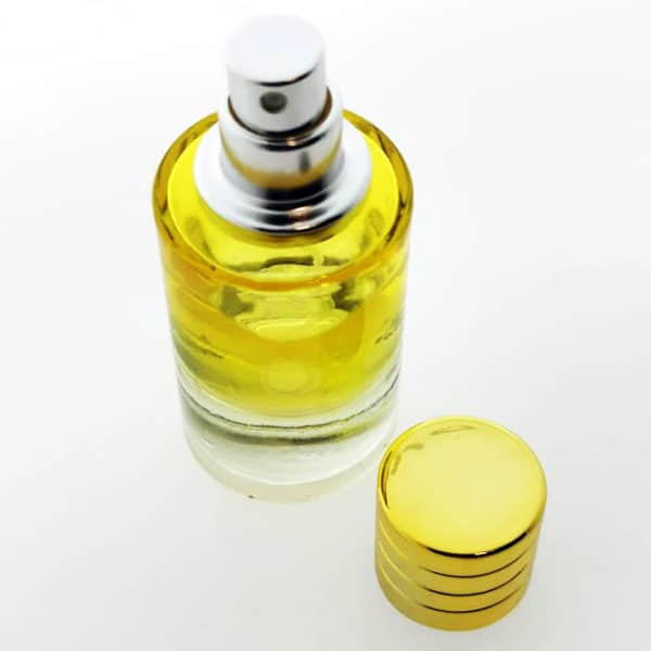 Parfumfles 30ml goud geel gekleurd glas