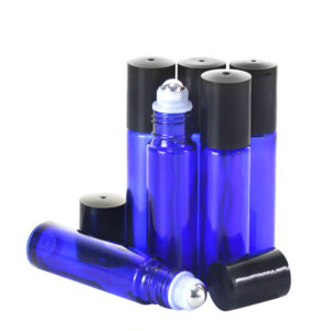 Parfumroller 10ml roller fles blauw dik glas Essentiële olie rollerflesjes rvs roller