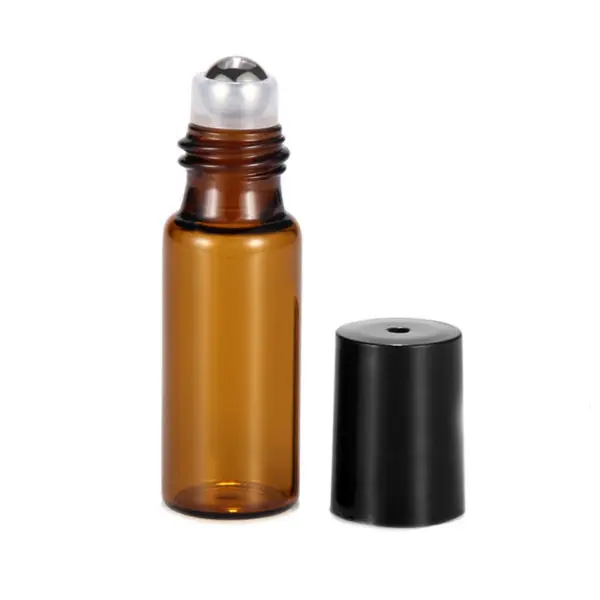 Parfumroller amber glas 5ml essentiële olie roller flesjes rvs rollerinzet