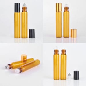 Parfumroller flesjes essentiële olie roll on roller amber bruin glas 10ml