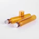 Parfumroller flesjes essentiële olie roll on roller glas of rvs amber bruin glas 10ml gouden dop