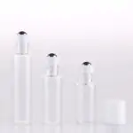 Parfumroller glas 3 ml rvs roller bal witte dop essentiële olie roller flesjes (5 st.)