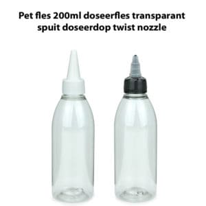 Pet fles 200ml doseerfles transparant spuit doseerdop twist nozzle