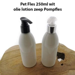 Pet Fles 250ml wit olie lotion zeep Pompfles + dispenser pomp