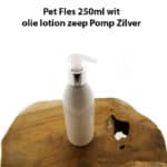 Pet Fles 250ml wit olie lotion zeep Pompfles + dispenser pomp zilver