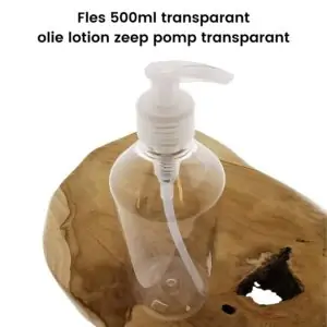 Pet fles transparant 500ml + olie lotion zeep dispenser pomp transparant