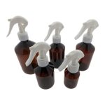 Pet fles amber bruin Spraypistool trigger wit fijne verneveling