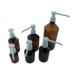 Pet fles amber veral zeeppomp, lotion pomp dispenser wit lange tuit
