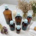 Pet fles dop wit garantiesluiting - Plastic fles amber bruin DIN28