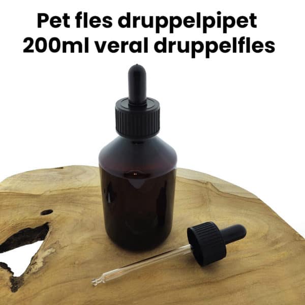 Pet fles druppelpipet veral 200ml druppelfles