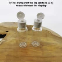 Pet fles transparant flip-top spuitdop 50 ml - kunststof fles klepdop