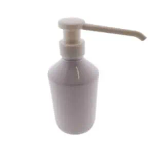 Pet fles wit glans 250ml + olie lotion zeep dispenser pomp wit lange tuit