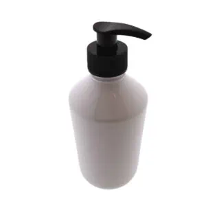 Pet fles wit glans 250ml + olie lotion zeep dispenser pomp zwart