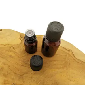 Pet flesje 15 ml / 30 ml amber kindveilige druppeldop zwart din18 18/410