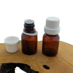 Pet flesje 15 ml amber bruin druppeldop wit luxe garantiesluiting din18 18/410