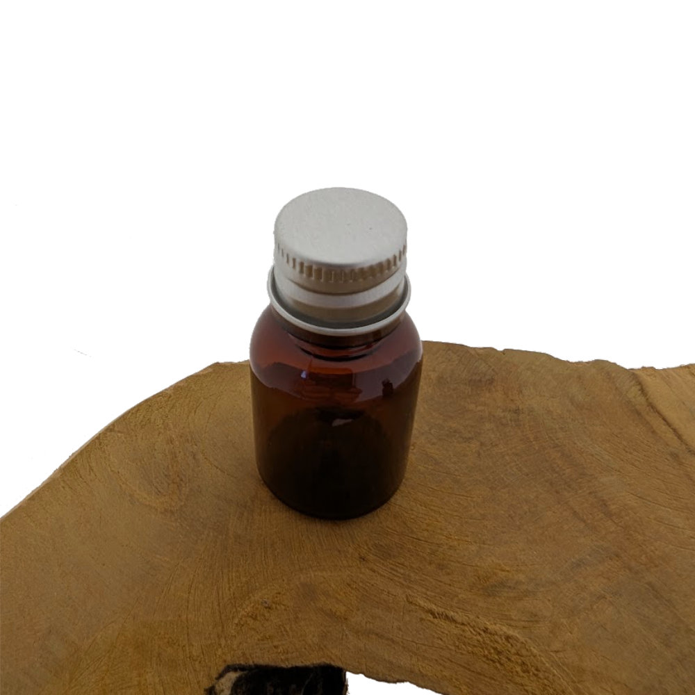 pet-flesje-amber-15ml-zilverkleurige-aluminium-schroefdop-din18 Amber bruin PET flesje 15ml met zilverkleurige aluminium schroefdop DIN18 18/410