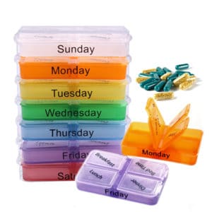 Pillendoosjes 7 dagen week organizer - pillen medicijnen box 4 vakjes