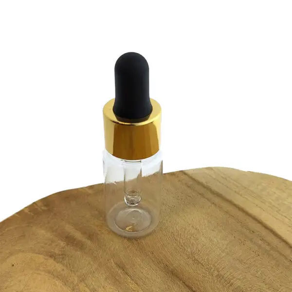 Pipetflesje 10ml transparant pet flesje druppel pipet goud zwart