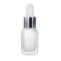 pipetflesje 15ml matglas zilveren pipet dop druppelaar - luxe glazen verpakking frosted