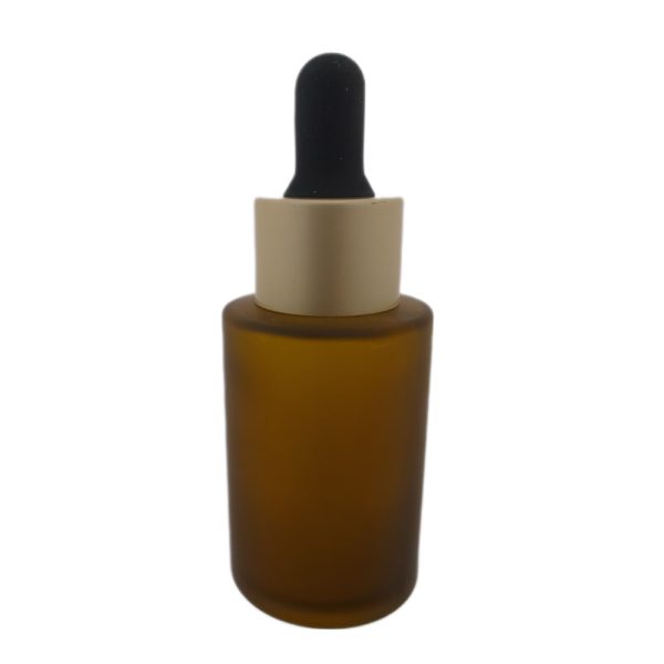 Pipetflesje 30ml matglas amber gouden pipet dop druppelaar