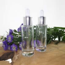 Pipetflesje 30ml transparant zilveren pipet druppelaar - luxe glazen verpakking