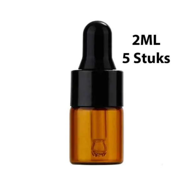 pipetflesjes 2ml bruin glas, aromatherapie druppelaar druppelfles pipet