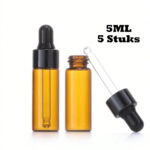 pipetflesjes 5ml bruin glas, aromatherapie druppelaar druppelfles pipet