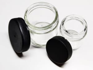 Potten helder transparant glas + deksel, Zalf, Crème Cosmetica potjes