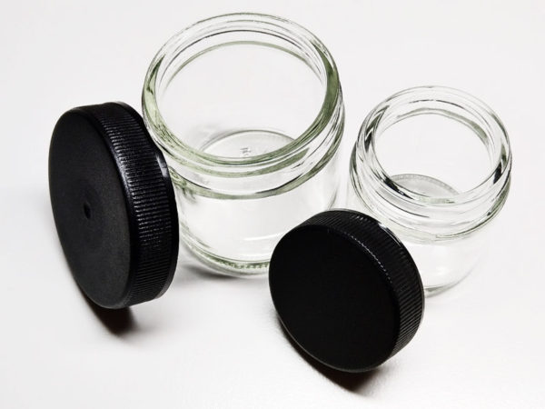 Potten helder transparant glas + deksel, Zalf, Crème Cosmetica potjes
