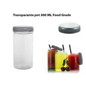 Pot transparant 300ml PET potten food grade + schroefdeksel