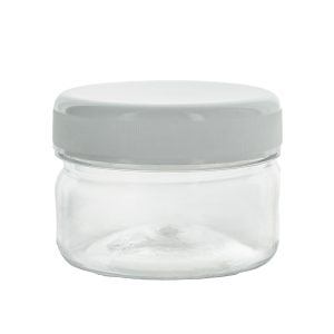 Pot transparant 65ml PET deksel wit