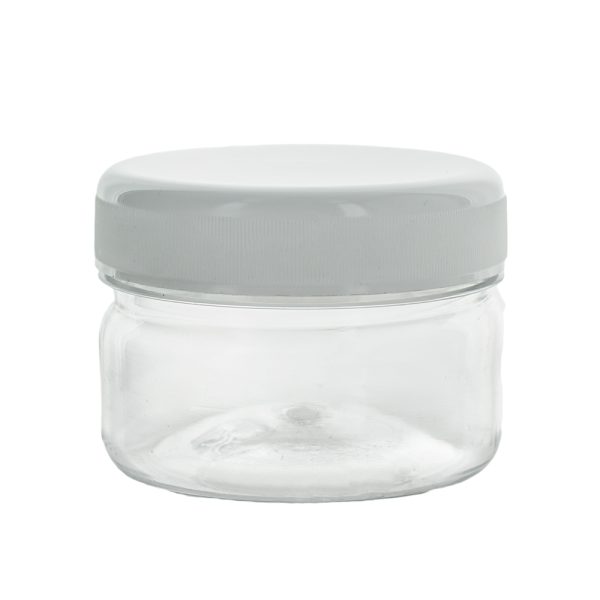Pot transparant 65ml PET deksel wit