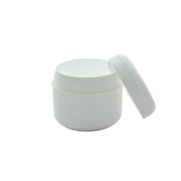 Pot wit 50 ml schroefdeksel + inlay - crème zalf cosmetica