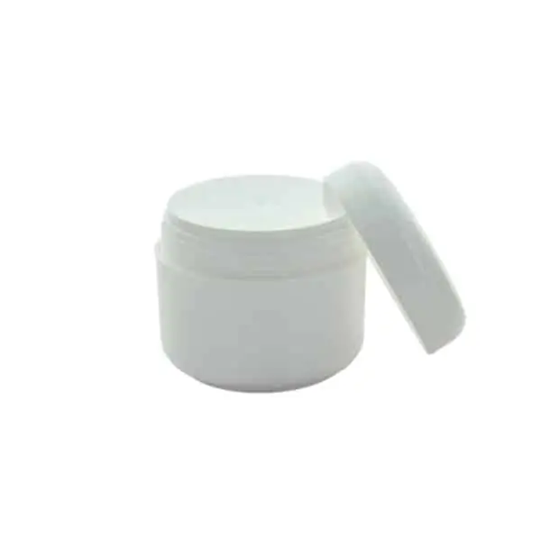 Pot wit 50 ml schroefdeksel + inlay crème zalf cosmetica