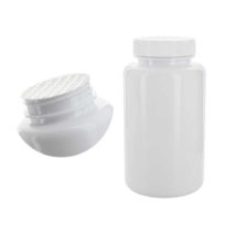 Pot wit schroefdeksel 250 ml poederpot - pillenpot 45/400