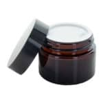 Potje 50ml amber glas, lege crème, zalf, poeder pot + schroefdeksel