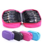Reisetui, reistas, draagtas parfum houder voor 10 essentiële olie flesjes 5ml, 10ml, 15ml, tas 10 vakken, roze, paars, zwart, blauw