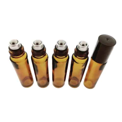 Roller flesjes 10ml dik amber bruin glas parfumroller inzet rvs