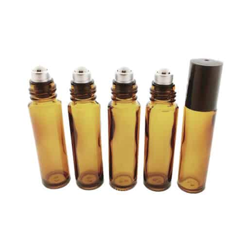 Roller flesjes 10ml dik amber bruin glas parfumroller inzet rvs