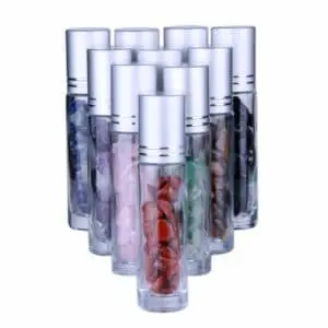 Roller flesjes edelstenen transparant glas 10ml essentiële olie parfumrollers