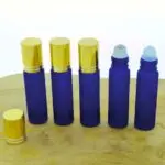 Rollerflesjes 10ml mat blauw glas Parfumroller dop goud