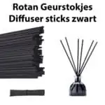 Rotan geurstokjes lang diffuser stokjes riet navulling refill sticks zwart