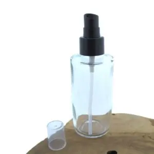 Serum lotion crème fles glas 125ml + zwarte dispenser pomp