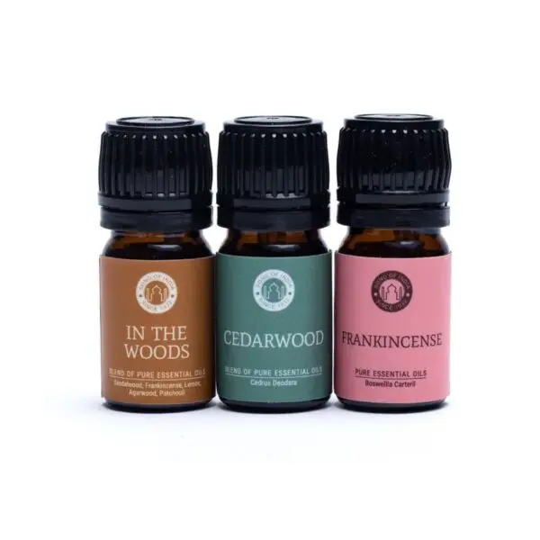 Song of India's Woodsy collectie Aromatherapie set