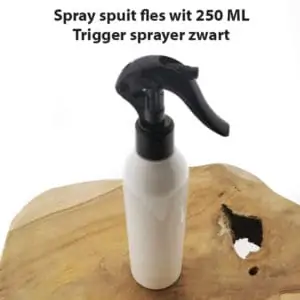 Spray spuit fles wit 250ml transparant + Trigger Sprayer verstuiver pomp zwart