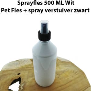 Sprayfles 500 ML - Pet Fles wit + spray verstuiver zwart