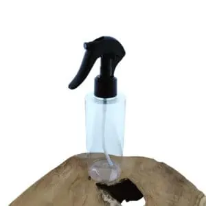 Sprayfles transparant 200ml fles + Trigger Sprayer verstuiver pomp zwart