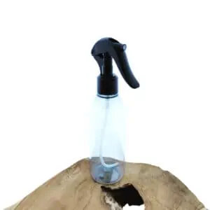 Sprayfles transparant 250ml rPET fles + Trigger Sprayer verstuiver pomp zwart