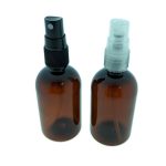 Sprayflesje 100ml pet amber fles + spray verstuiver externe veer