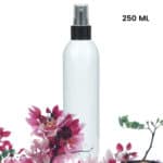Sprayflesje 250ml pet fles wit verstuiver spraydop zwart